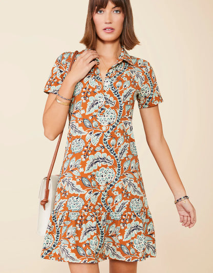 Joelle Polo Dress Kalalanta Vines Brown