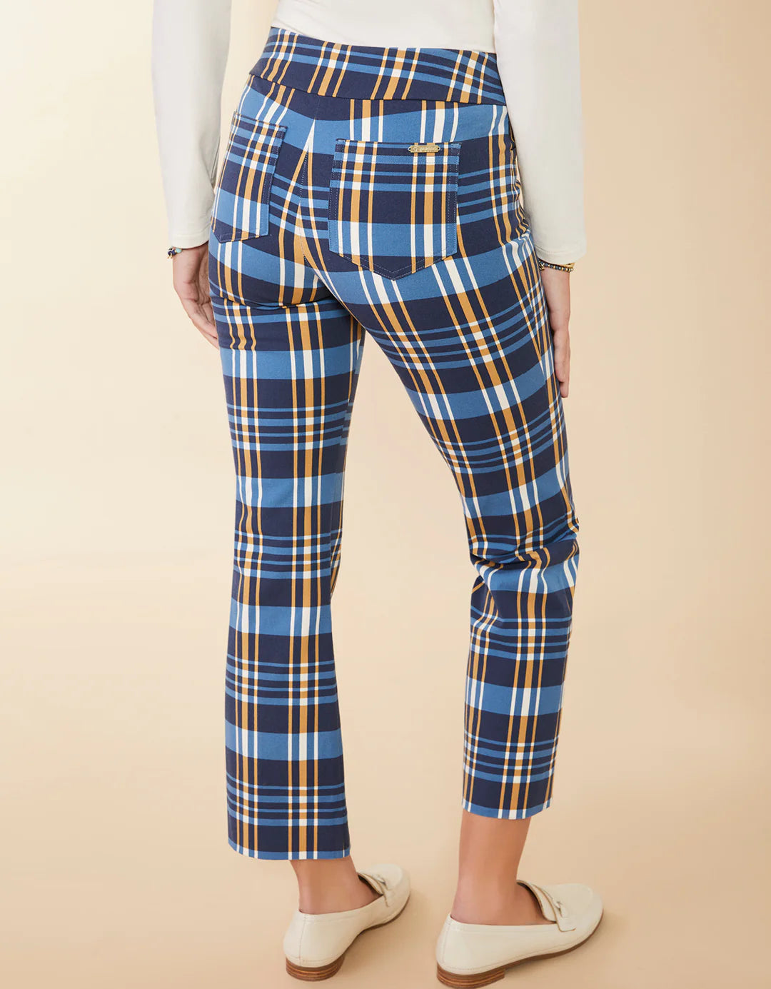 Maren Kick Flare Pant Kalalanta Plaid Navy