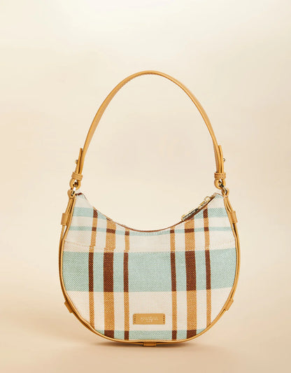 Spartina Zip Hobo Kalalanta Plaid Cream Bag