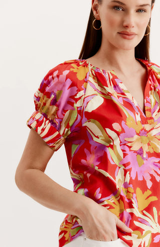 Skylar Cotton Tiger Lily Floral Top