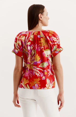 Skylar Cotton Tiger Lily Floral Top