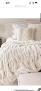 Couture Throw Ivory Mink Faux Fur