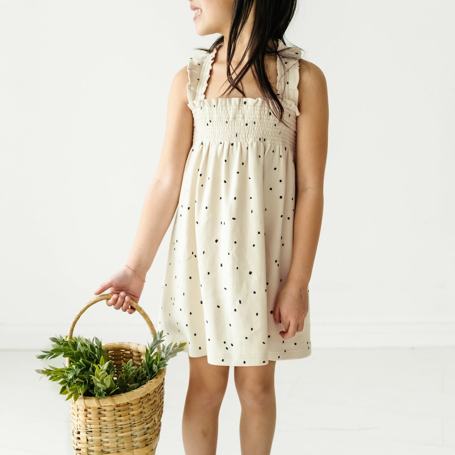 Organic Smocked Sundress - Pixie Dots