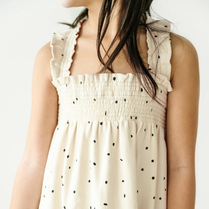 Organic Smocked Sundress - Pixie Dots