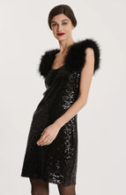 Load image into Gallery viewer, Angie Sequin Feather Dress