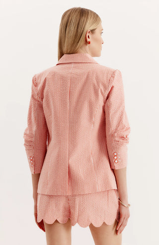 Kennedy Seersucker Scallop Shorts