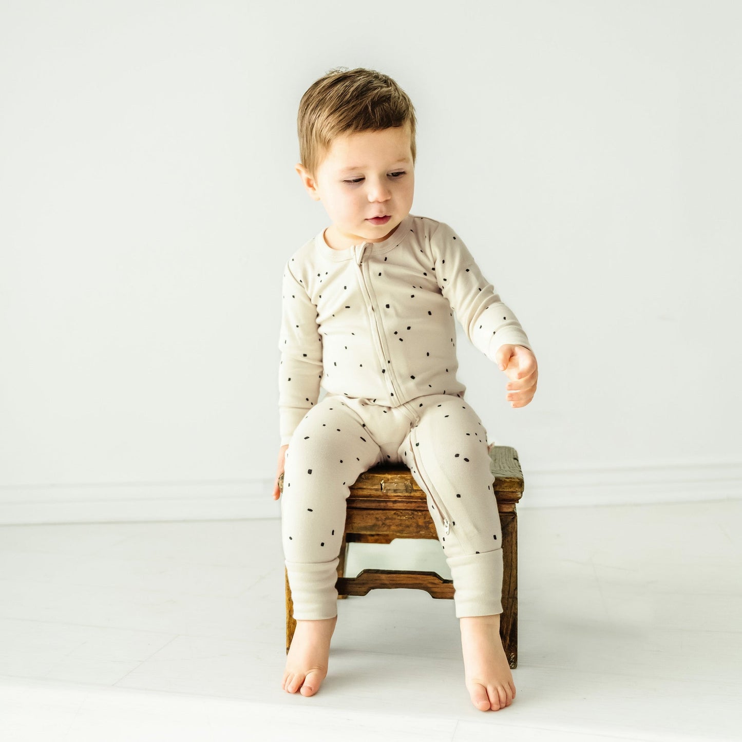 Organic 2-Way Zip Romper - Pixie Dots