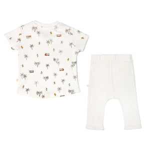 Organic Baby Toddler T-shirt & Pant Set - Malibu