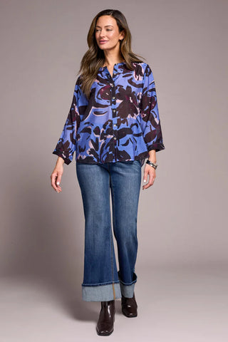 Flowy Dolman Sleeve Blouse Blueviolet