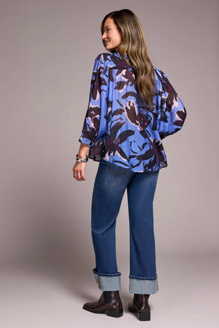 Flowy Dolman Sleeve Blouse Blueviolet