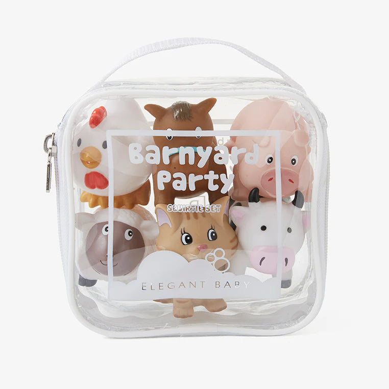 Elegant Baby Barnyard Party Squirtie Baby Bath Toys