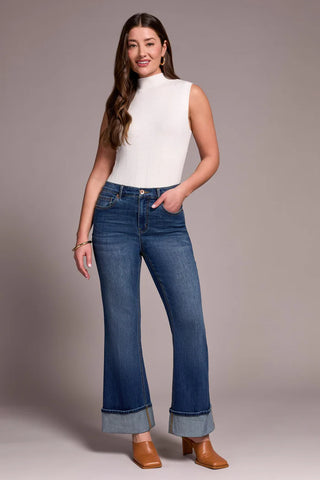 Brooke Palazzo Jean With Cuff Antique Blue