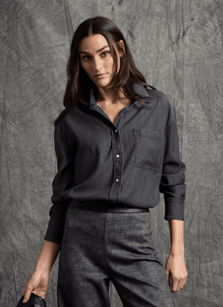 Lunette St Chambray Shirt Washed Black
