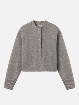 The Cashmere Fleck Cardi Silver