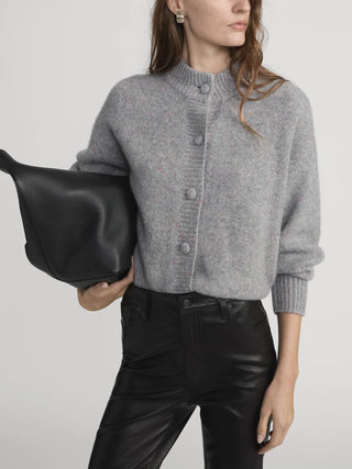 The Cashmere Fleck Cardi Silver