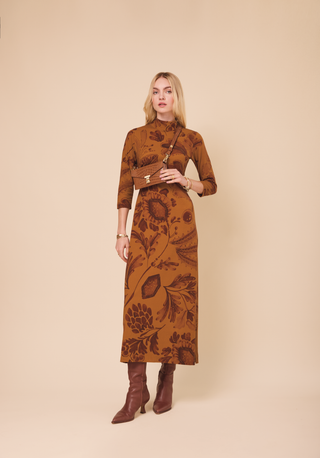 Naomi Midi Dress Serpentine Foliage Cafe