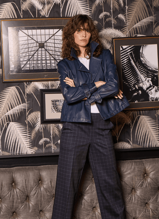 Evonne Oversized Cropped Trench Coat Deep Blue