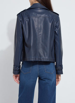 Evonne Oversized Cropped Trench Coat Deep Blue