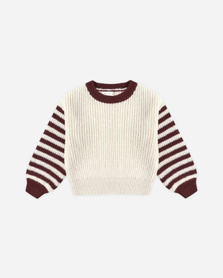 Aspen Sweater Burgundy Stripe