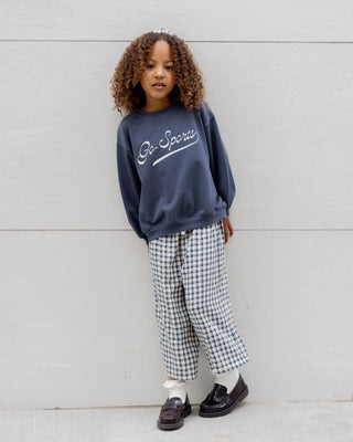Wide Leg Pant Navy Check