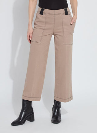 Valerie Wide Leg Crop Denim Timeless Taupe