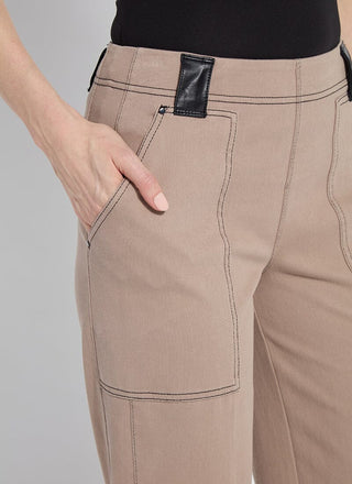 Valerie Wide Leg Crop Denim Timeless Taupe