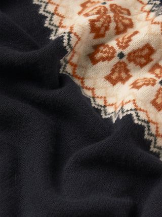 The Cashmere Fairisle Cardi Navy