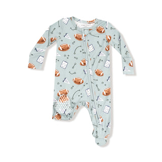 Touchdown Time Gray Mist 2 Way Zipper Footie