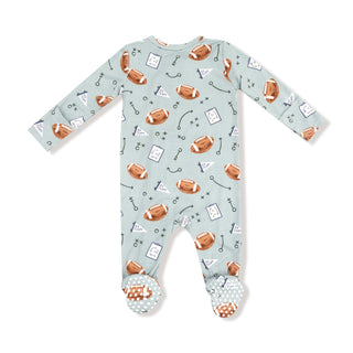Touchdown Time Gray Mist 2 Way Zipper Footie