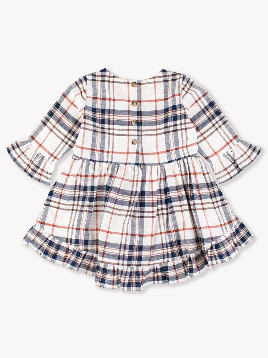 RuffleButts High Low Ruffle Tunic Harvest plaid