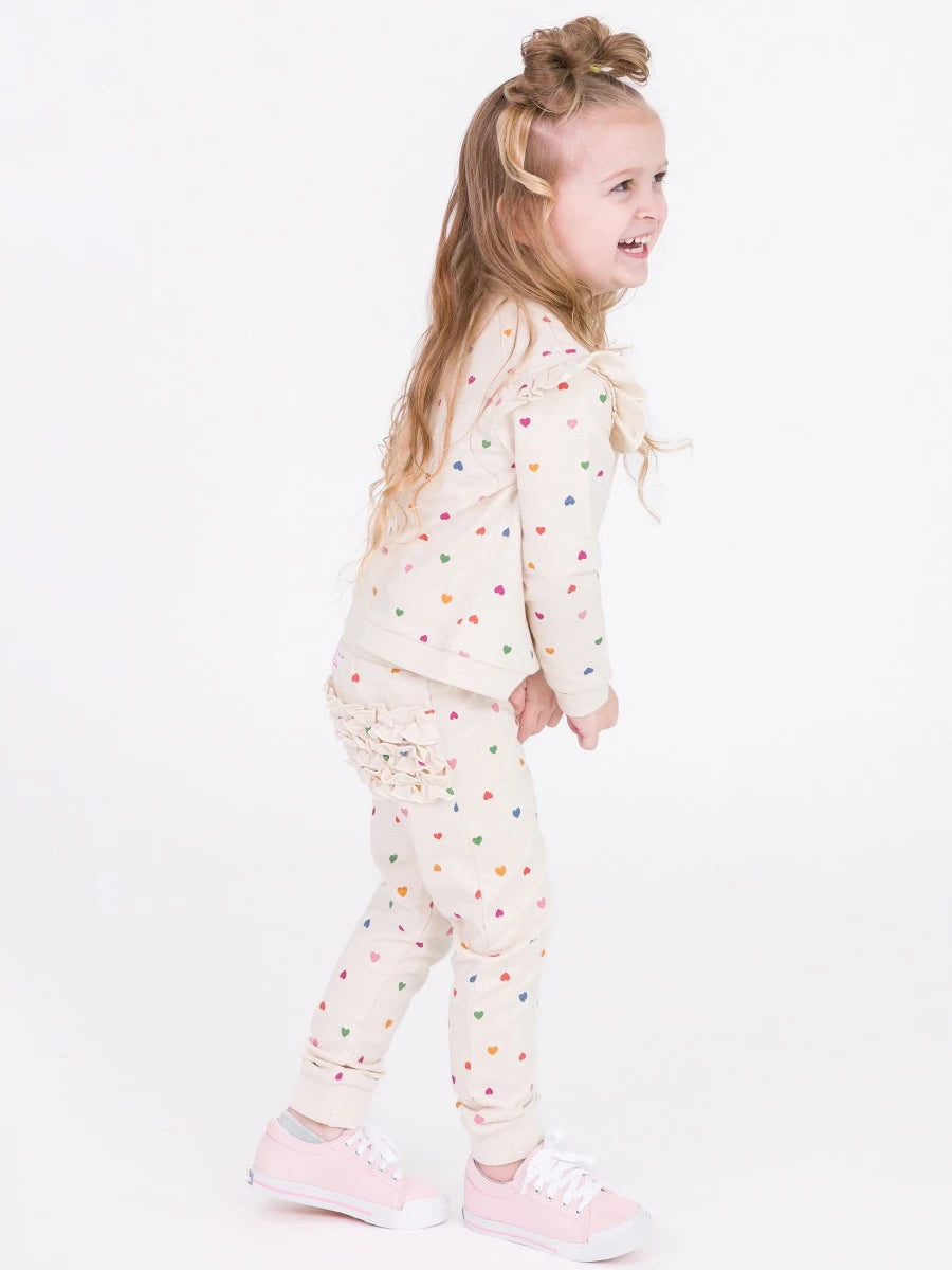 RuffleButts Ruffle Long Sleeve Jogger Set