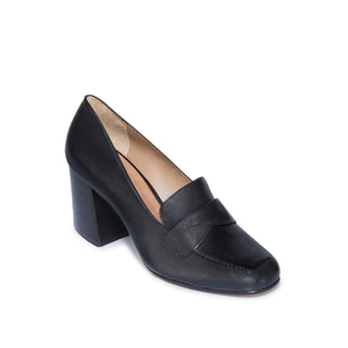 Nessa Block Heel Loafer Black