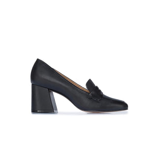 Nessa Block Heel Loafer Black