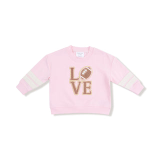 French Terry Cozy Drop sleeve Pink Varsity Sweatshirt