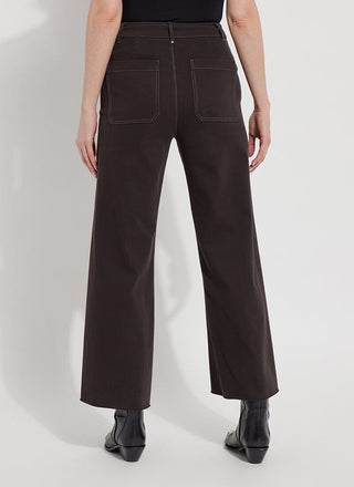 Erin Hi Waist Wide Leg Denim Double Espresso