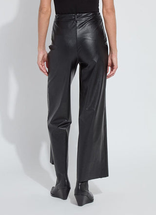 Odalis Hi Waist Vegan Leather Wide Leg Black