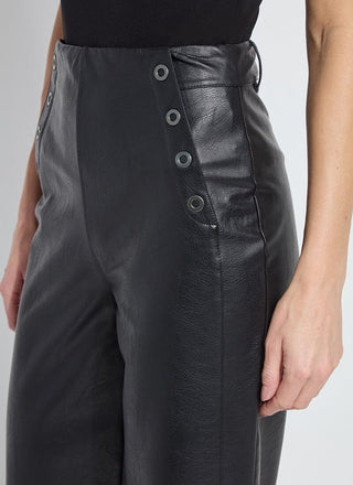 Odalis Hi Waist Vegan Leather Wide Leg Black