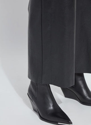 Odalis Hi Waist Vegan Leather Wide Leg Black