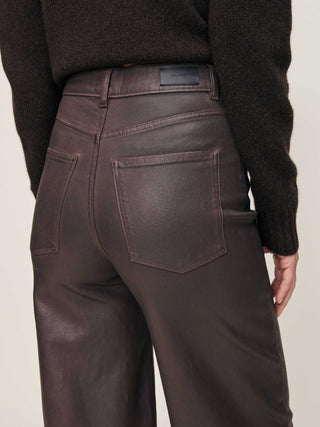 Hepburn Wide Leg High Rise Jeans Walnut Coated