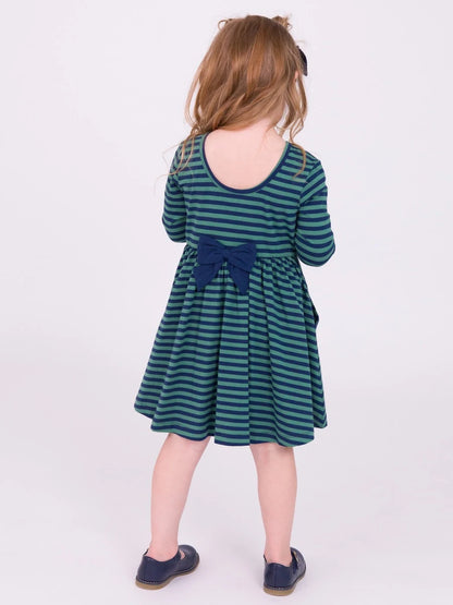 RuffleButts Knit Long Sleeve Twirl Dress