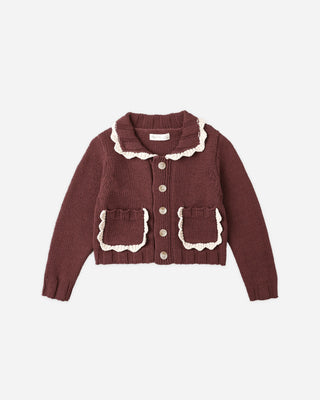 Collared Cardigan Burgundy