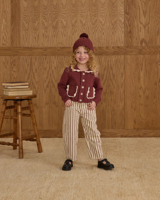 Collared Cardigan Burgundy