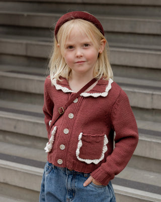 Collared Cardigan Burgundy