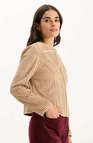 Piper Punched Faux Suede Jacket Golden Wheat