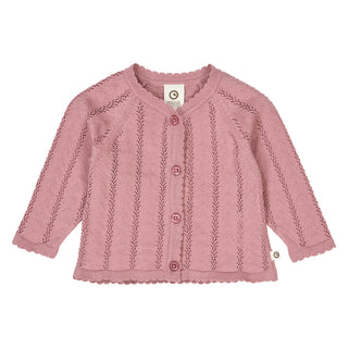 Pointelle Knit Cardigan Nostalgia Rose