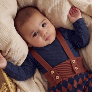 Harlequin Knit Overalls Root
