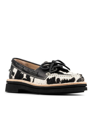 Lillith Casual Boat Shoe Bone Black