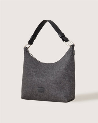 Hana Merino Wool Hobo Bag Charcoal Black