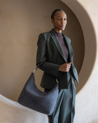 Hana Merino Wool Hobo Bag Charcoal Black
