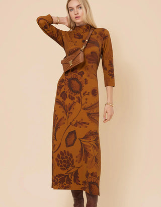 Naomi Midi Dress Serpentine Foliage Cafe